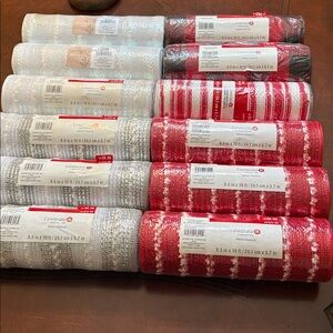 12 Rolls of deco mesh from Michael’s and Joann’s.